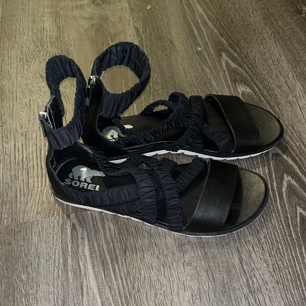 Sorel black ankle strap sandal size 8 - Picture 4 of 15